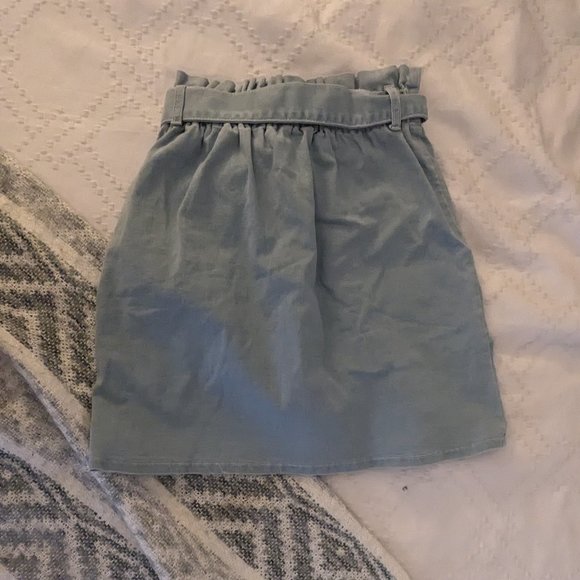 Basic Chambray Skirt with Paperbag Waist - M - Picture 3 of 3